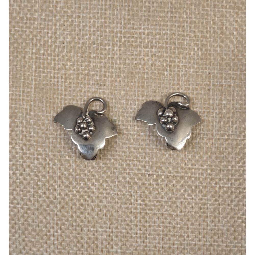 Vintage 1970 Sterling Silver Carl Ove Frydensberg Grape Cluster Clip-On Earrings